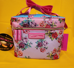 Betsey Johnson Rose Print 6 Pack Insulated Lunch Bag Train Case Cooler