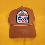 Coors Banquet Beer Coors Rodeo Embroidered Patch Snap Back Hat Tan Baseball Cap