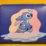 Loungefly Disney Lilo & Stitch Blue Bird & Stitch Sunset Beach Zip Wallet