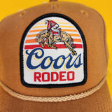 Coors Banquet Beer Coors Rodeo Embroidered Patch Snap Back Hat Tan Baseball Cap