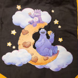 Cakeworthy Care Bears X Sesame Street Cookie Monster Cookie Moon Black Tote Bag