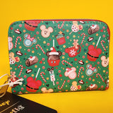 Loungefly Disney Mickey Mouse Holiday Christmas Sweet Treats Zip Wallet