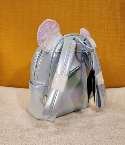Minnie Mouse Ears Bow Blue Iridescent Sequin Mini Backpack – Get Lojos Mojo