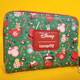 Loungefly Disney Mickey Mouse Holiday Christmas Sweet Treats Zip Wallet