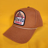 Coors Banquet Beer Coors Rodeo Embroidered Patch Snap Back Hat Tan Baseball Cap