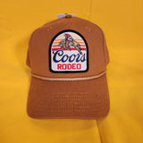Coors Banquet Beer Coors Rodeo Embroidered Patch Snap Back Hat Tan Baseball Cap