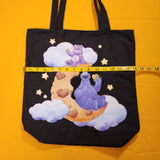Cakeworthy Care Bears X Sesame Street Cookie Monster Cookie Moon Black Tote Bag
