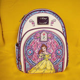 Loungefly Disney Beauty and the Beast Belle Stained Glass Portrait Mini Backpack