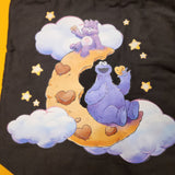 Cakeworthy Care Bears X Sesame Street Cookie Monster Cookie Moon Black Tote Bag