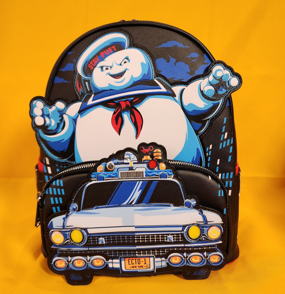 Loungefly Ghostbusters Stay Puft Man Chasing Ecto - 1 Light UP Mini Backpack NEW Ghostbusters Stay Puff Chasing Ecto 1 Light-Up Mini-Backpack  main image 2