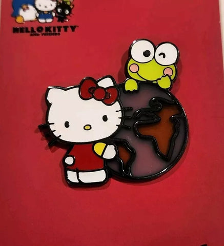 Hello Kitty & Keroppi Globe Stained Glass Effect Enamel Pin