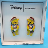 Disney Baublebar Winnie The Pooh Santa Hat Present Stud Dangle Earrings