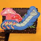 Loungefly Disney Alice in Wonderland Caterpillar Mushroom Fuzzy Flap Wallet
