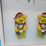Disney Baublebar Winnie The Pooh Santa Hat Present Stud Dangle Earrings