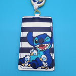 Lilo and Stitch Ducks Striped Retractable Lanyard ID Holder