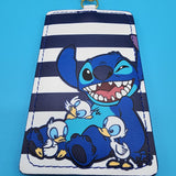 Lilo and Stitch Ducks Striped Retractable Lanyard ID Holder