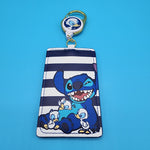 Lilo and Stitch Ducks Striped Retractable Lanyard ID Holder