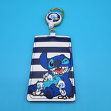 Lilo and Stitch Ducks Striped Retractable Lanyard ID Holder