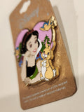 Snow White and Seven Dwarfs Woodland Animals Pink Heart Enamel Pin