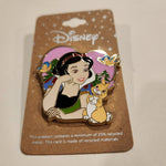 Snow White and Seven Dwarfs Woodland Animals Pink Heart Enamel Pin