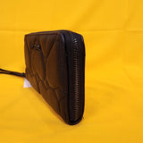 Betsey Johnson Black Quilted Heart Love Wallet Wristlet Zip Around