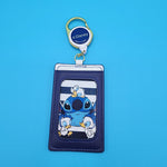 Lilo and Stitch Ducks Striped Retractable Lanyard ID Holder