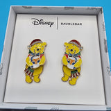 Disney Baublebar Winnie The Pooh Santa Hat Present Stud Dangle Earrings