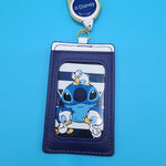 Lilo and Stitch Ducks Striped Retractable Lanyard ID Holder