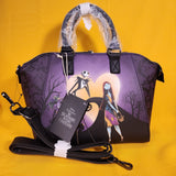Loungefly The Nightmare Before Christmas Jack & Sally Heart Moon Satchel Handbag