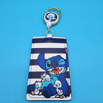 Lilo and Stitch Ducks Striped Retractable Lanyard ID Holder