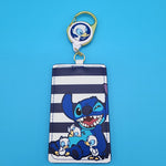 Lilo and Stitch Ducks Striped Retractable Lanyard ID Holder