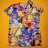 Cakeworthy Care Bears x Sesame Street AOP Unisex Tee Shirt Small