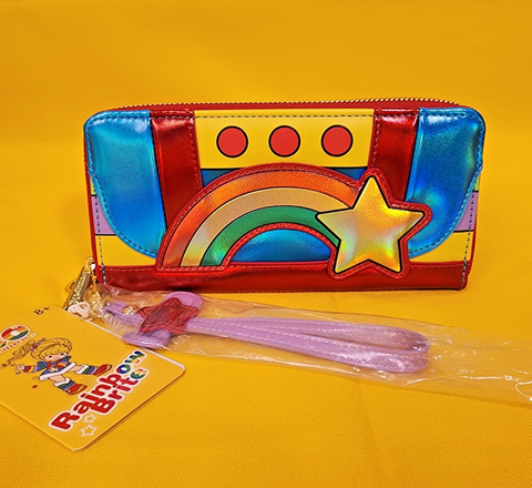 Rainbow Brite Cosplay Rainbow Metallic 80s Cartoon Wristlet Wallet