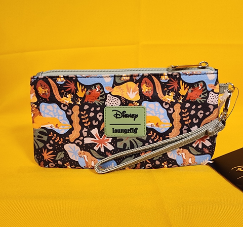 Loungefly Disney Lion King 30th Anniversary AOP Nylon Zip Pouch Wristlet Wallet