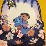 Loungefly Disney Lilo and Stitch Floral Sunset Scene Ducks Mini Backpack
