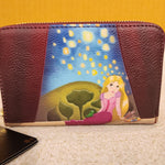Tangled Rapunzel Tower Gazing Illustrated Lantern Zip Wallet