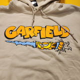 Garfield Nickelodeon Scratching Claws Hanging On Hoodie Sweatshirt Beige Size M