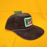 Mountain Dew Dark Green Corduroy Snapback Hat Mens Captain Felt Patch Flat Brim