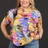 Cakeworthy Care Bears x Sesame Street AOP Unisex Tee Shirt Small