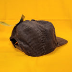 Mountain Dew Dark Green Corduroy Snapback Hat Mens Captain Felt Patch Flat Brim