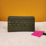 Betsey Johnson Military Green Skull Embroidered Wallet