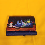Loungefly Disney Lilo and Stitch Ducky Frog Stargazing Star Sky Flap Wallet