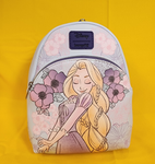 Loungefly Disney Tangled Rapunzel Pastel Flowers Purple Soft Tag Mini Backpack