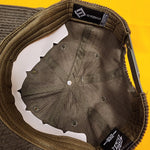 Mountain Dew Dark Green Corduroy Snapback Hat Mens Captain Felt Patch Flat Brim