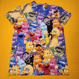 Cakeworthy Care Bears x Sesame Street AOP Unisex Tee Shirt Small