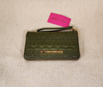 Betsey Johnson Military Green Skull Embroidered Wallet