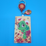 Loungefly Disney Tangled Pascal Autumn Paint Leaf Retractable Lanyard ID Holder