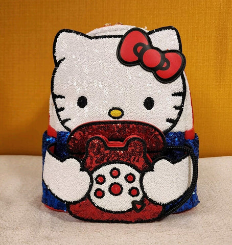 Hello Kitty 50th Anniversary Phone Sequin Cosplay Mini Backpack