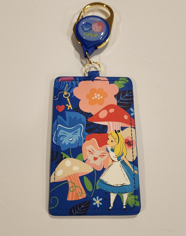 Alice Wildflower Mushroom Retractable Lanyard ID Holder