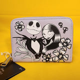 NBC Jack & Sally Floral Lavender Floral Zip Wallet